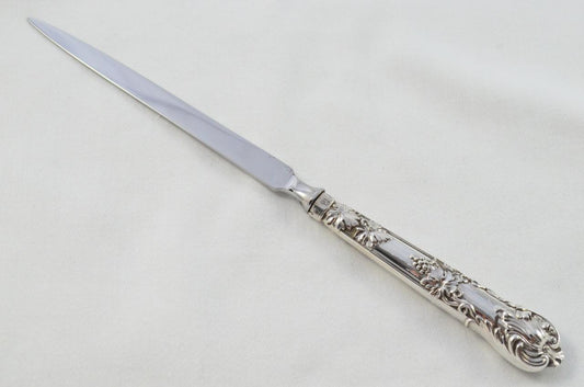RARE Sheffield Sterling Silver Handled Letter Opener Grape & Vine Pattern 1835