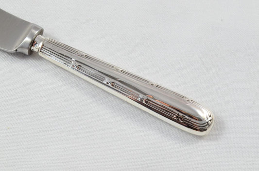 Cased Sheffield Sterling Silver Handled Butter Knife Reed & Ribbon Pattern 1919