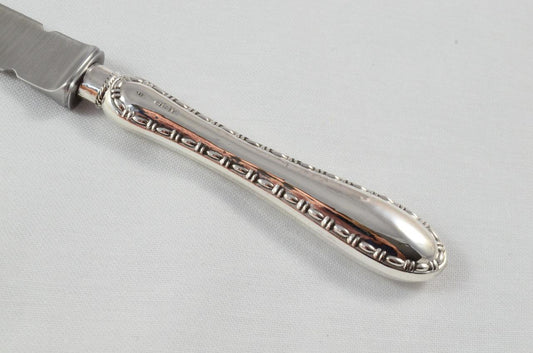 Cased Sheffield Sterling Silver Handled Letter Opener Chippendale Pattern 1911