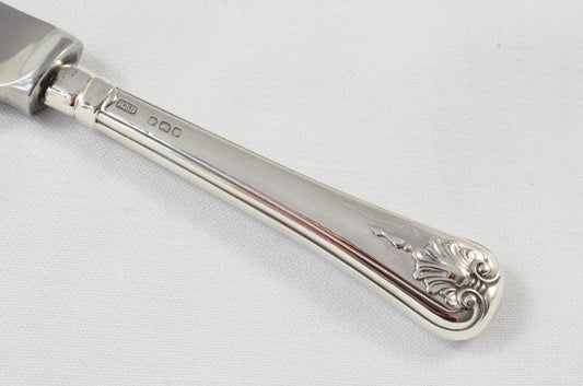 Roberts & Belk Sterling Silver Handled Cheese Knife Shell Husk Pattern 1915