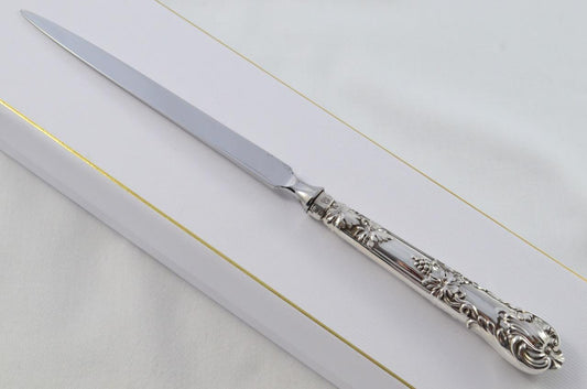 RARE Sheffield Sterling Silver Handled Letter Opener Grape & Vine Pattern 1835