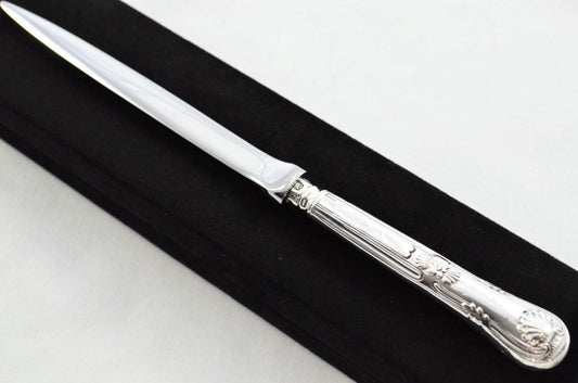 RARE Sheffield ATKIN & OXLEY Heavy Sterling Silver Letter Opener Kings 1830