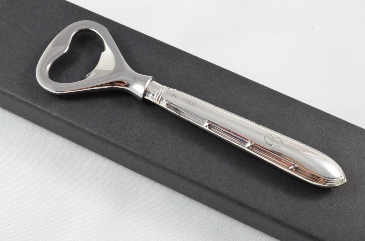 Cased Sheffield Sterling Silver Bottle Opener Reed & Ribbon Pattern 1921