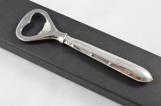 Cased Sheffield Sterling Silver Bottle Opener Reed & Ribbon Pattern 1921